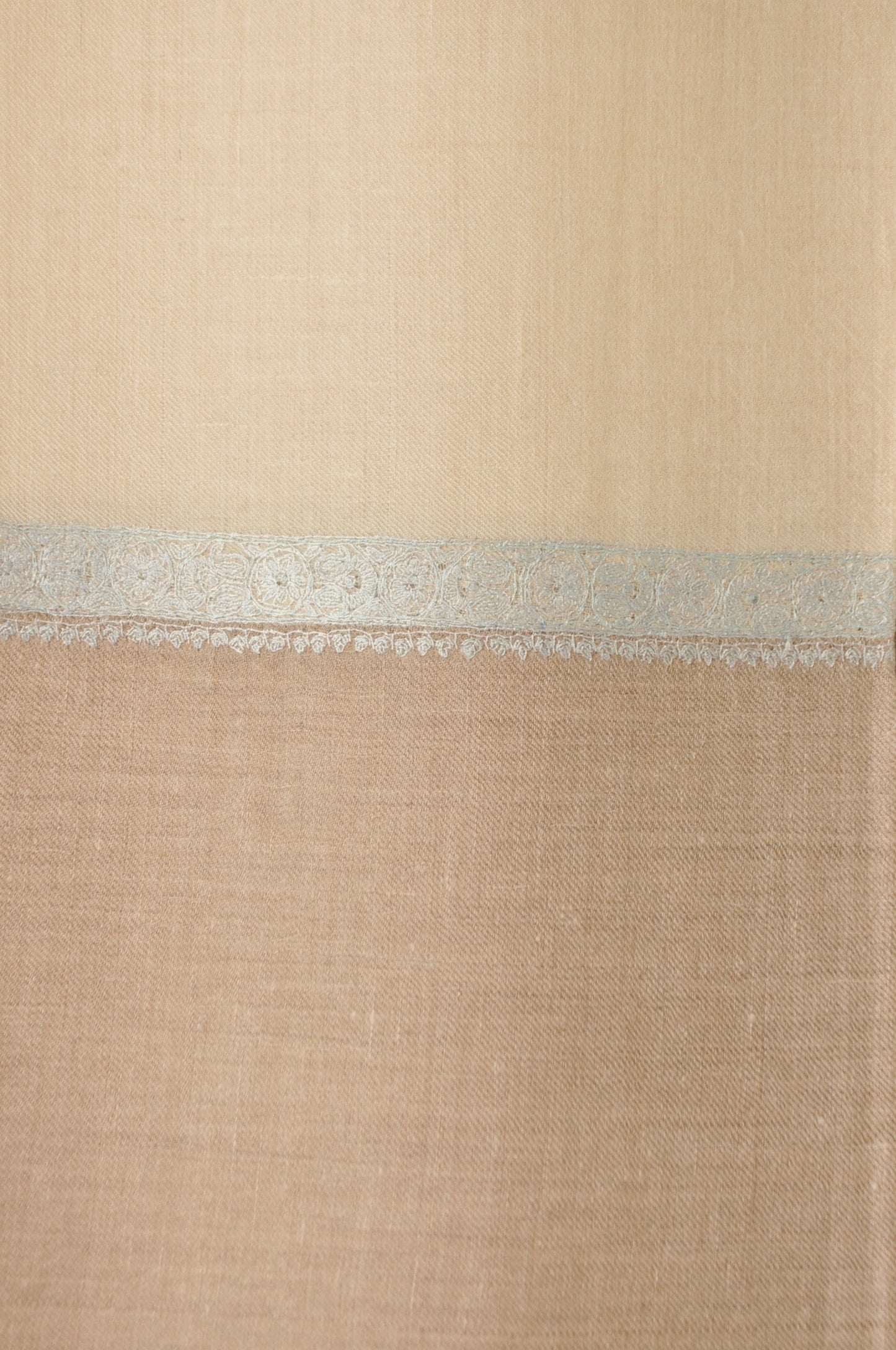 Embroidered Pashmina - Taupe border