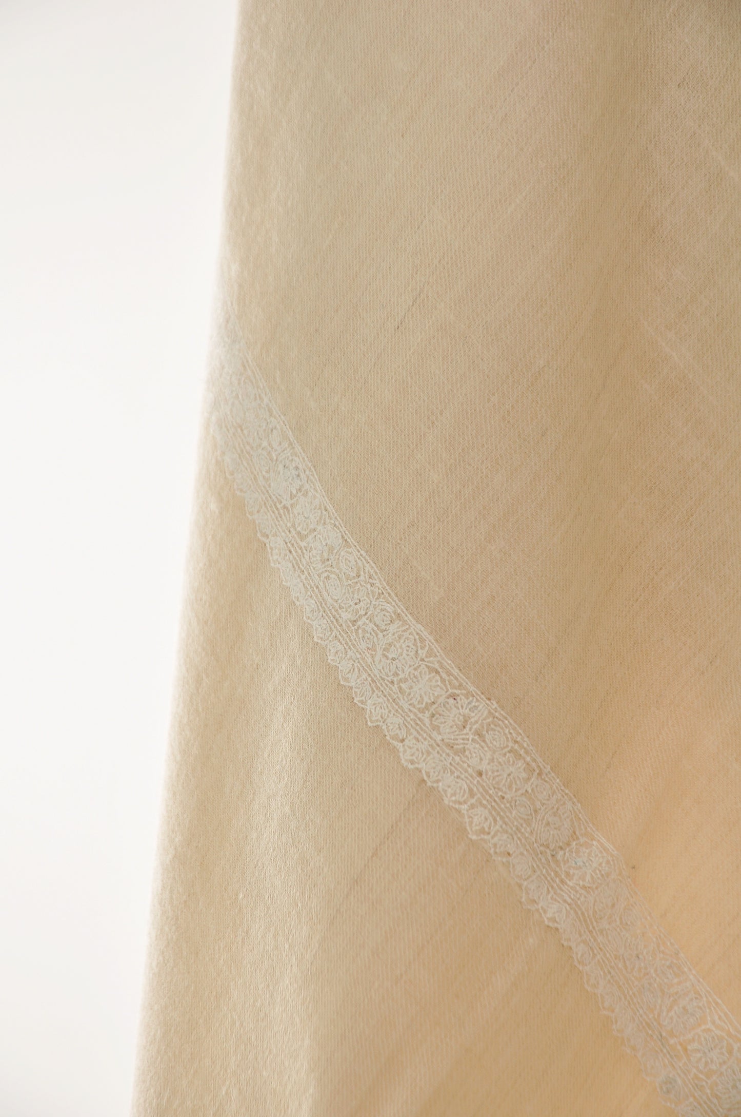 Embroidered Pashmina - Cream 2