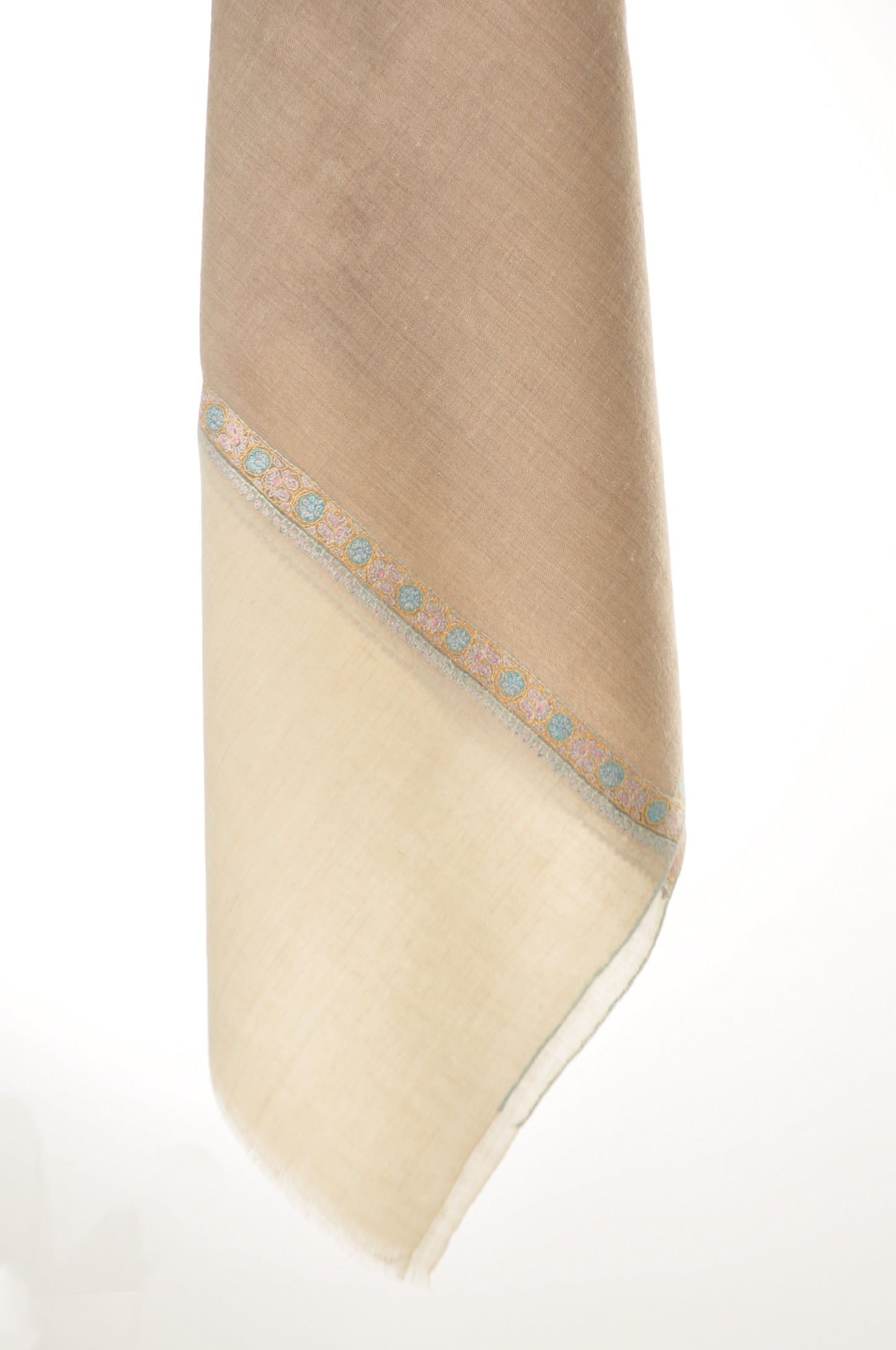 Embroidered Pashmina - Beige