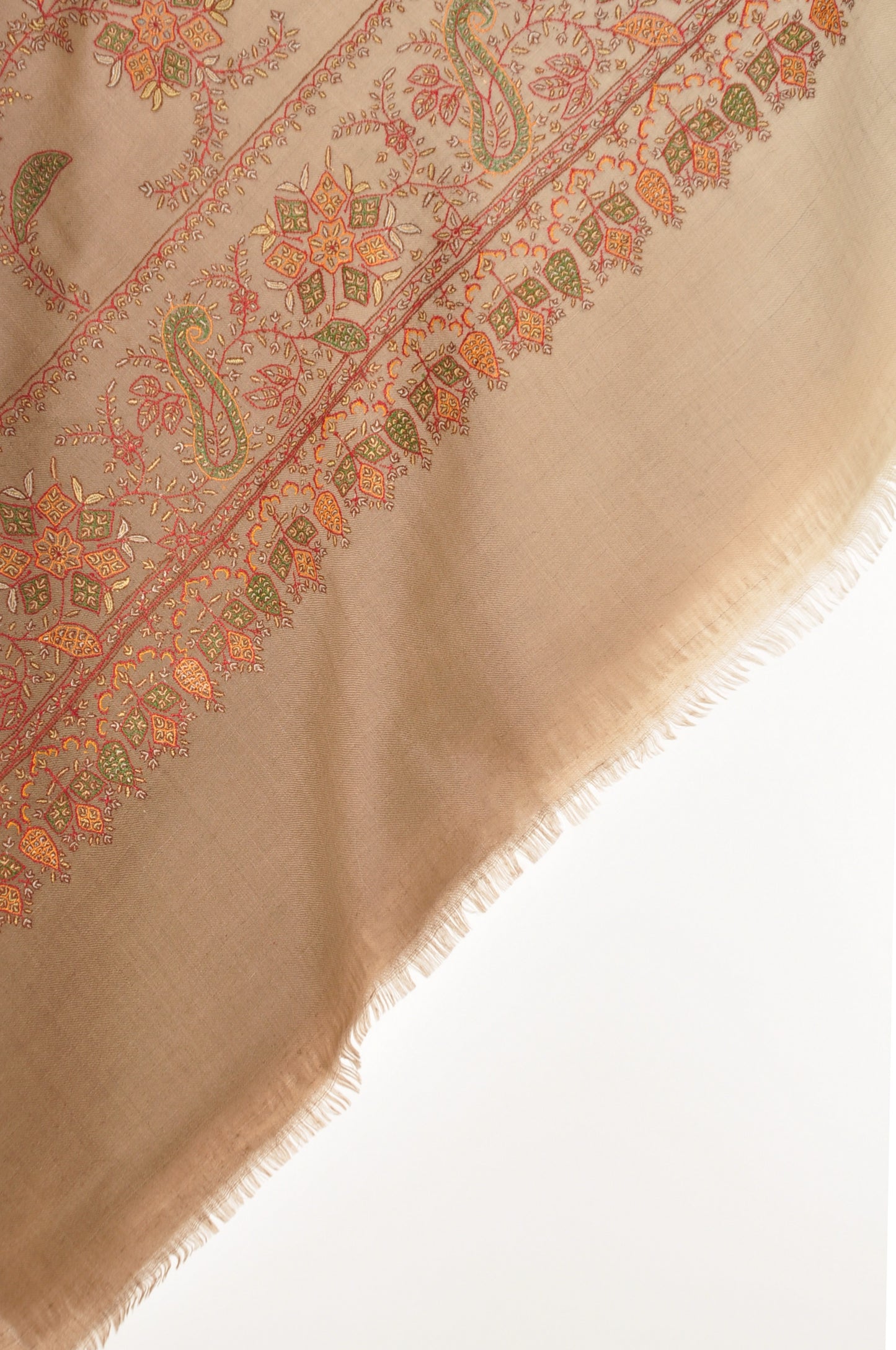 Embroidered Pashmina - Brown Ombre