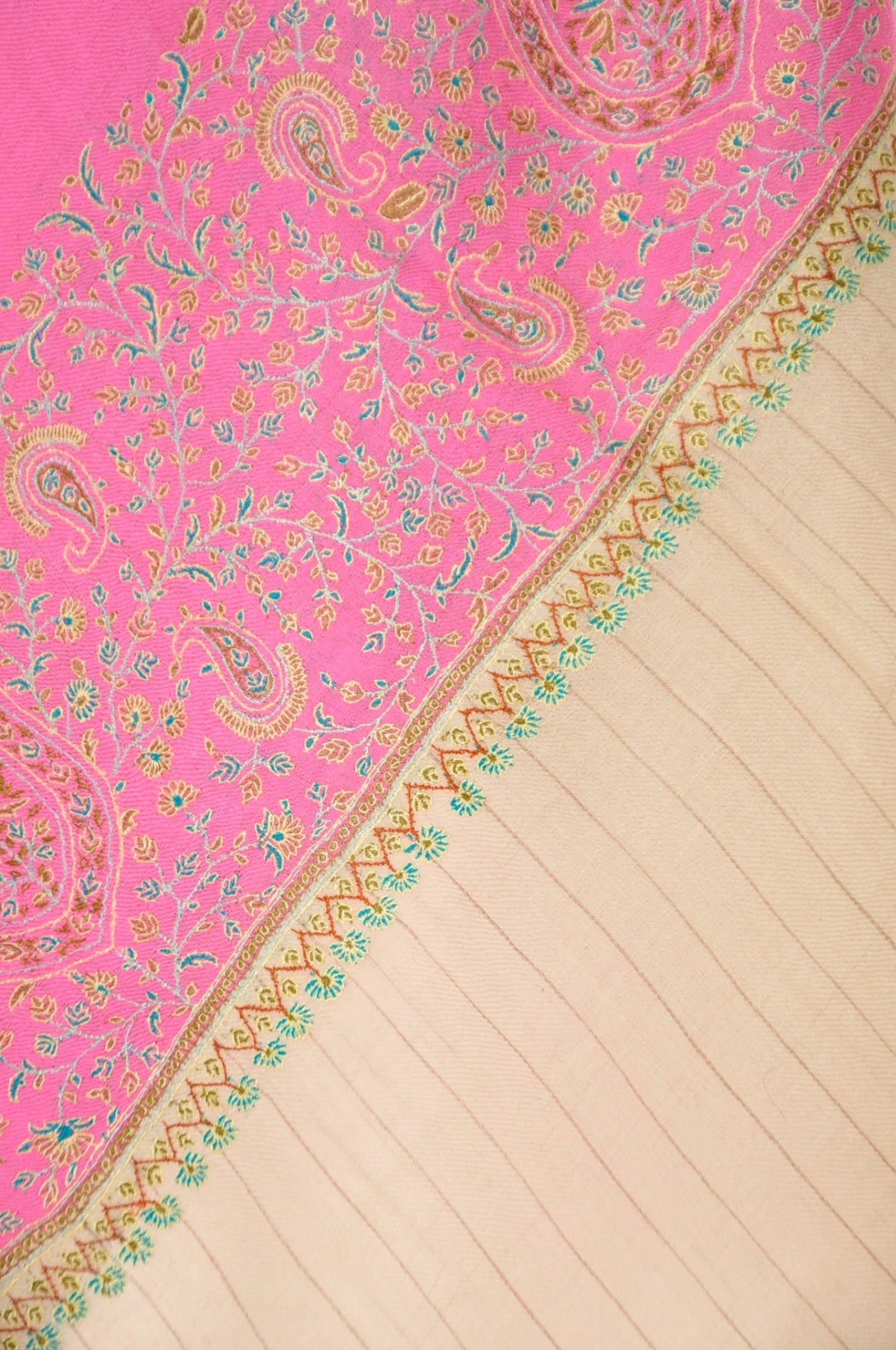 Embroidered Pashmina - Pink