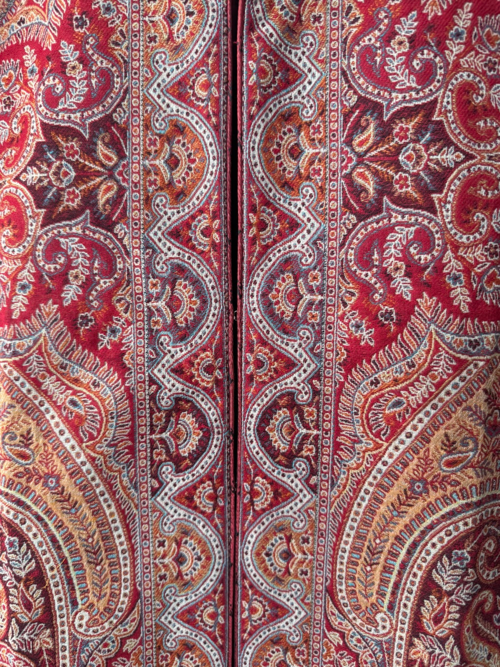 Paisley Jacquard Coat - Red 1