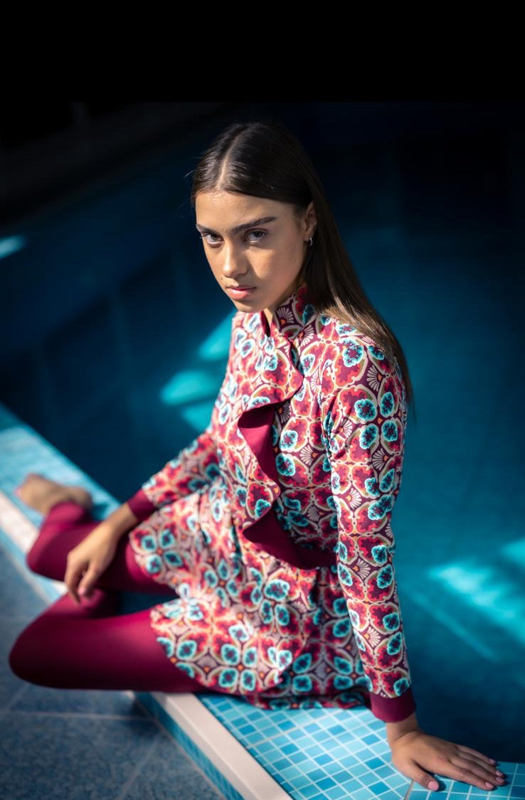 Retro Flora Modest Swim Set