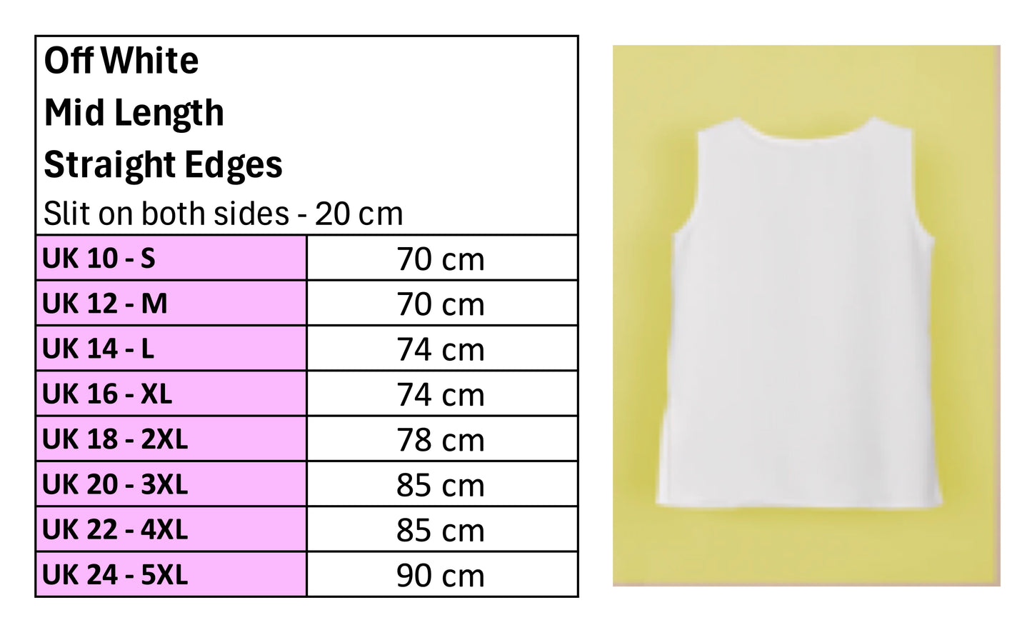 Off White Top - Straight Edges