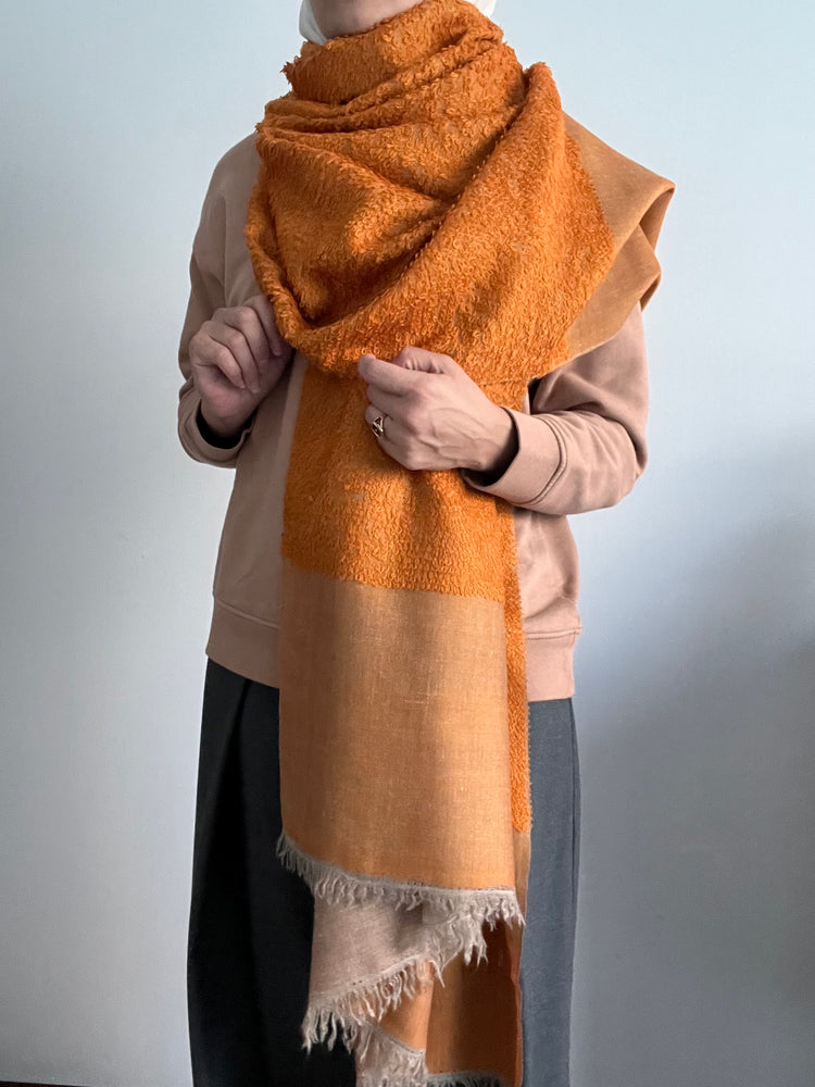 Double Colored Towel Pashmina - Rusty Orange