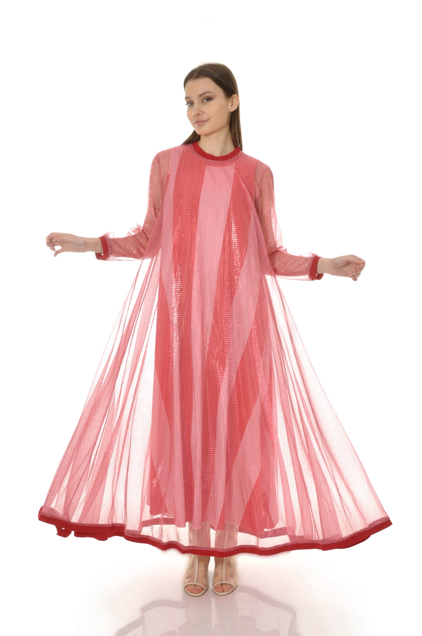 Ladies Pink Sheer Dress