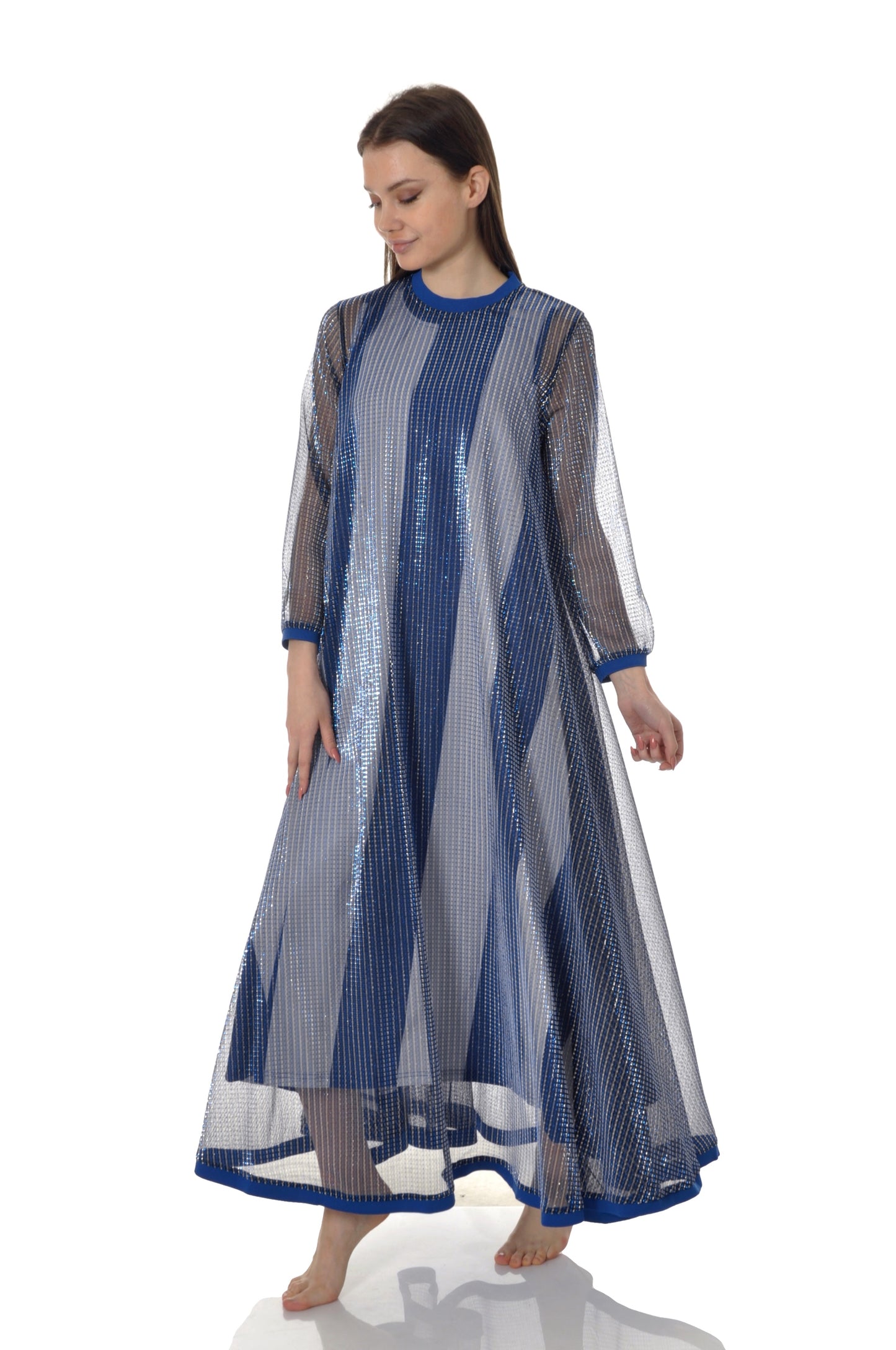 Ladies Blue Sheer Dress