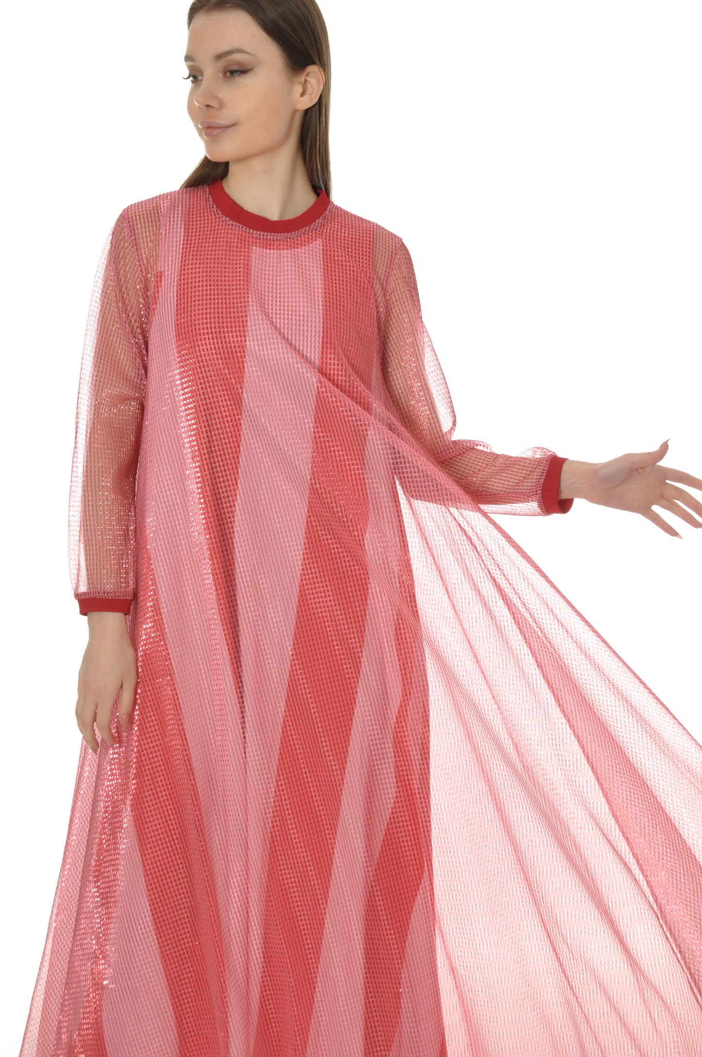 Ladies Pink Sheer Dress