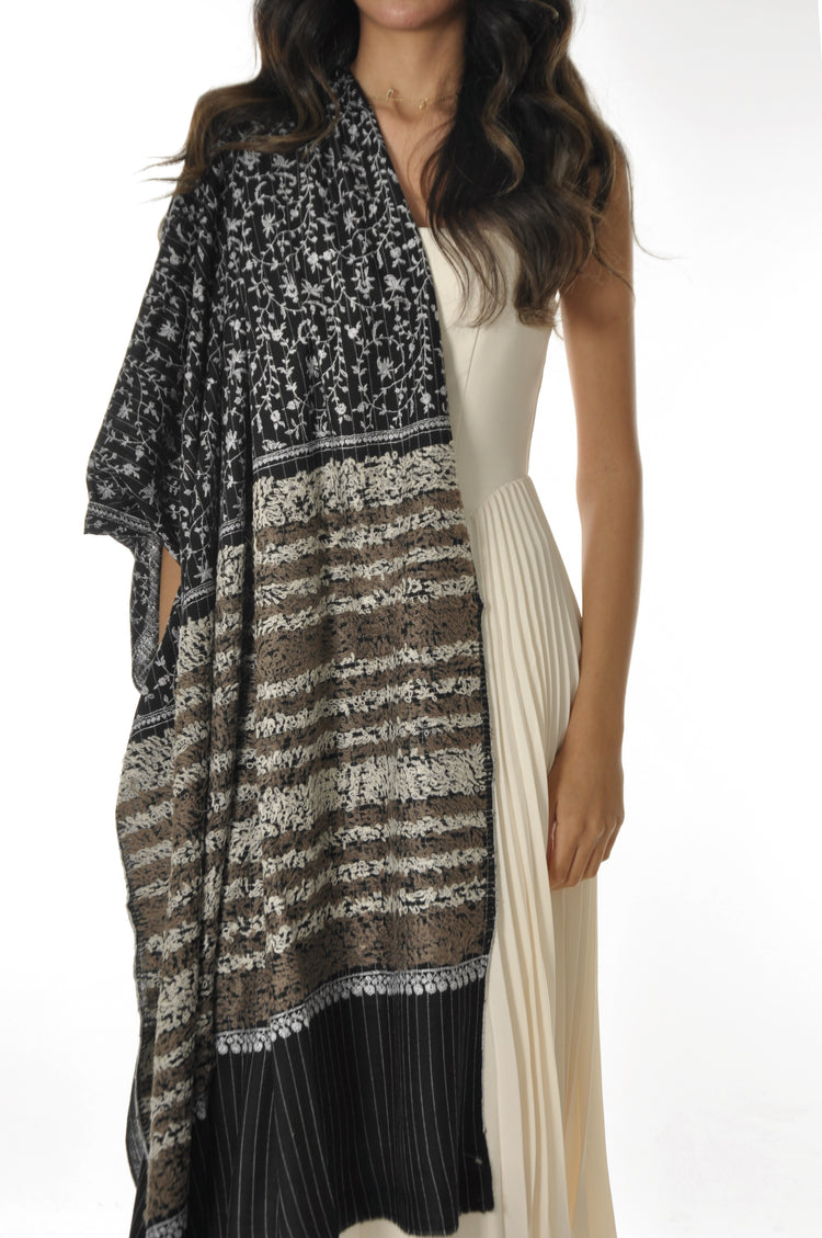 Towel Pashmina with Embroidery - Towel Edges