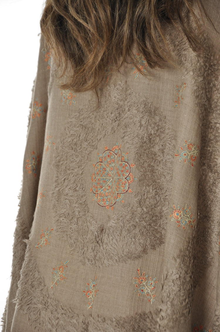 Embroidered Towel Pashmina - Orange Blossom