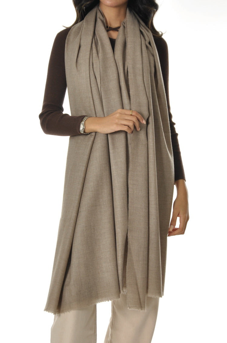 Plain Pashmina - Beige