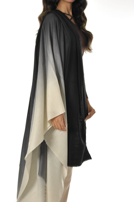 Ombre Pashmina -  Black to Cream