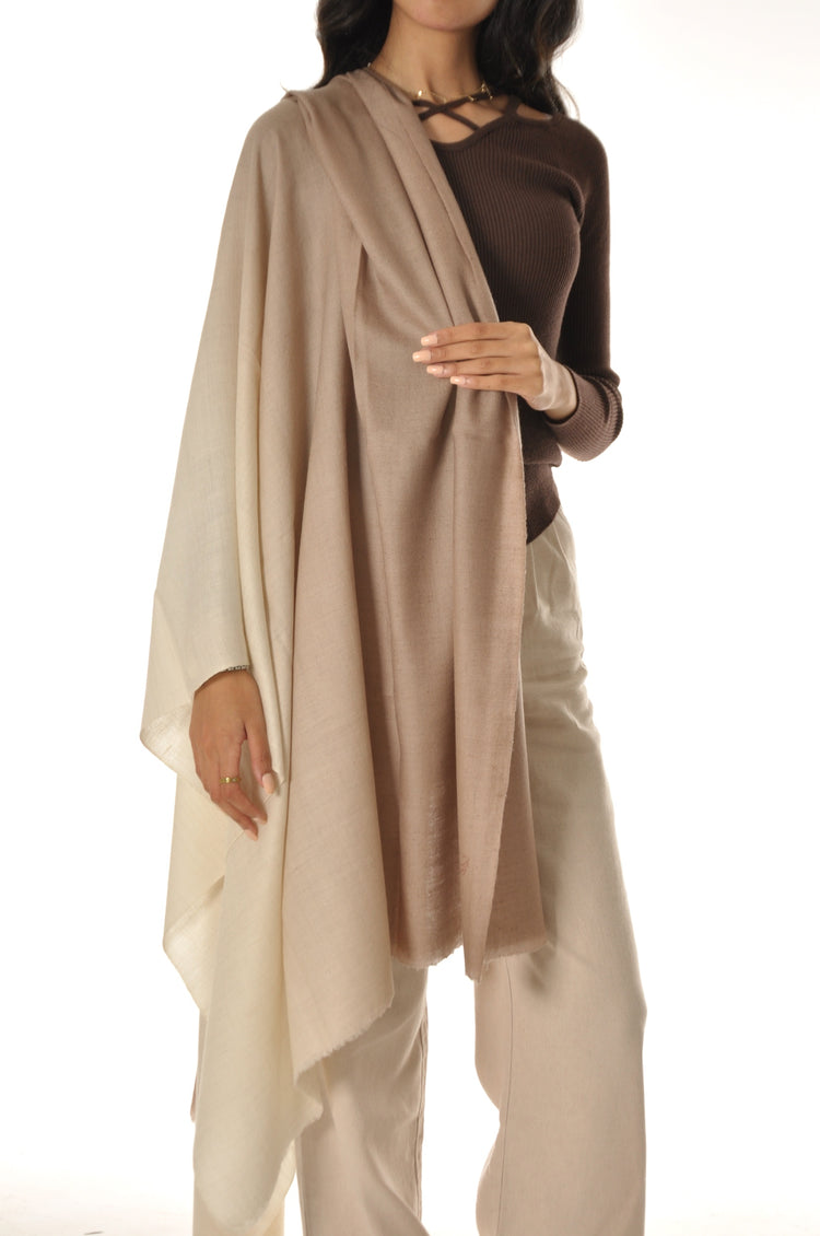 Ombre Pashmina - Beige to Cream