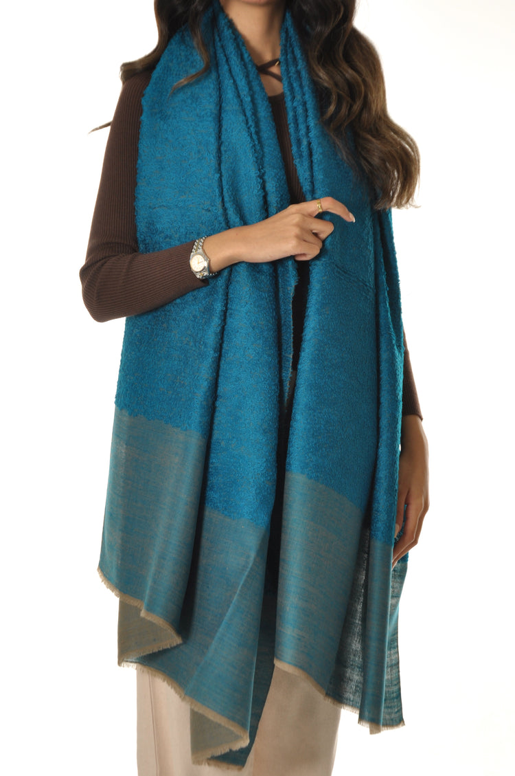 Double Color Towel Pashmina - Turquoise