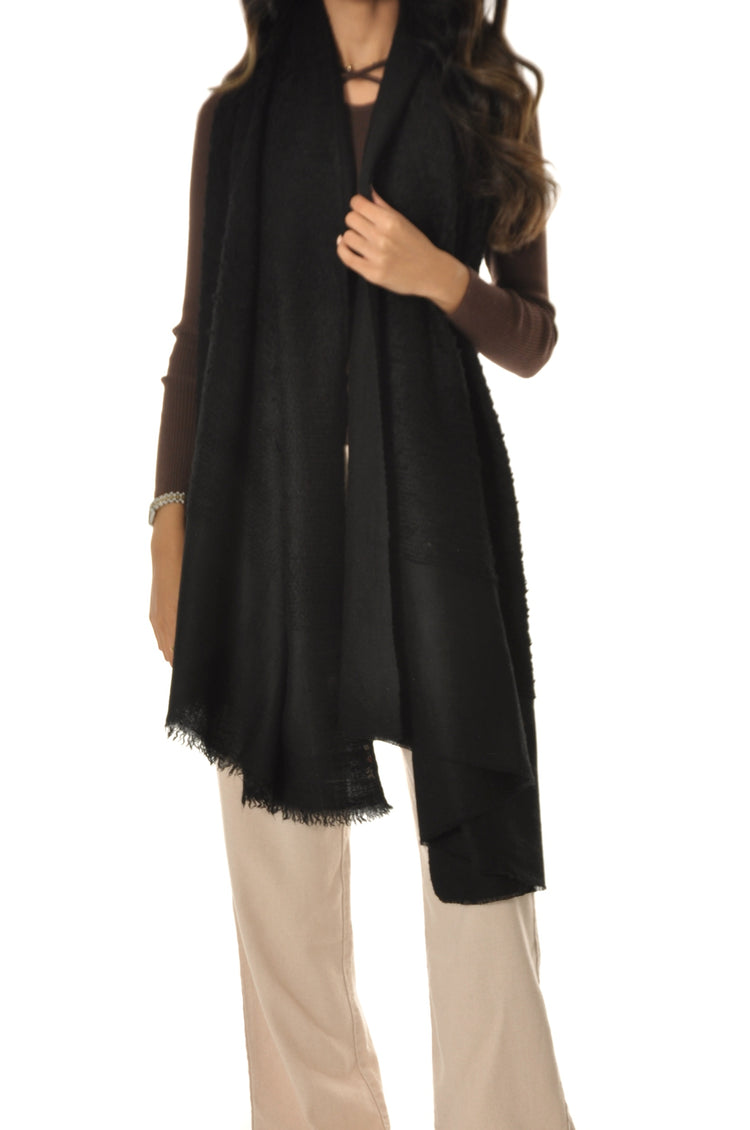 Plain Towel Pashmina - Black