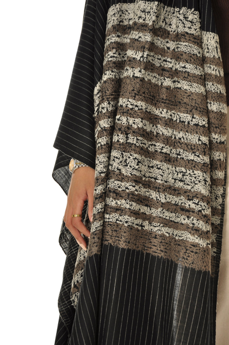 Border Towel Pashmina - Black