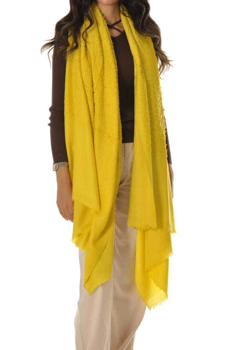 Plain Towel Pashmina - Yellow