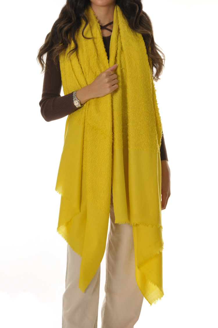 Plain Towel Pashmina - Yellow