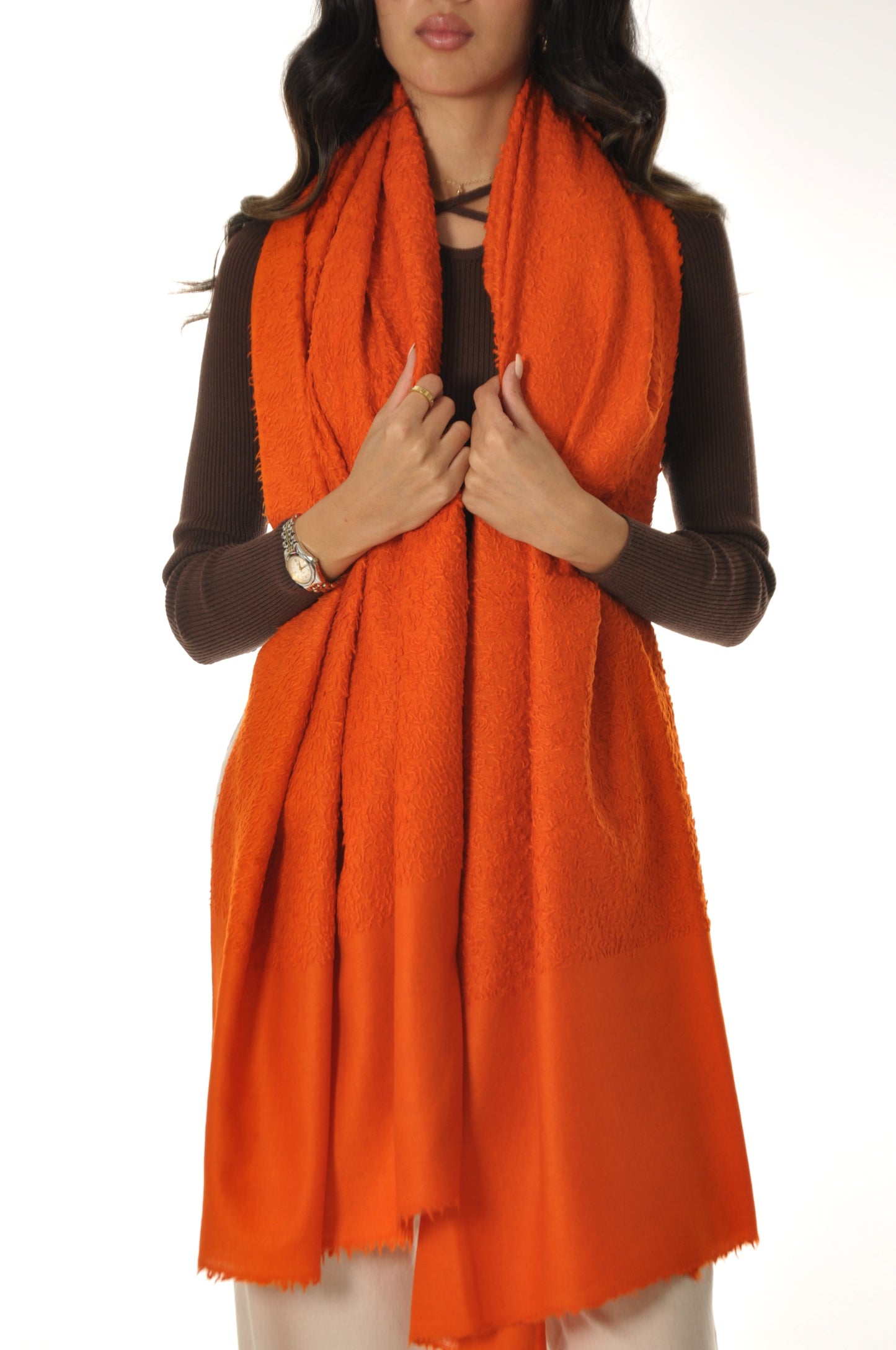 Plain Towel Pashmina - Orange
