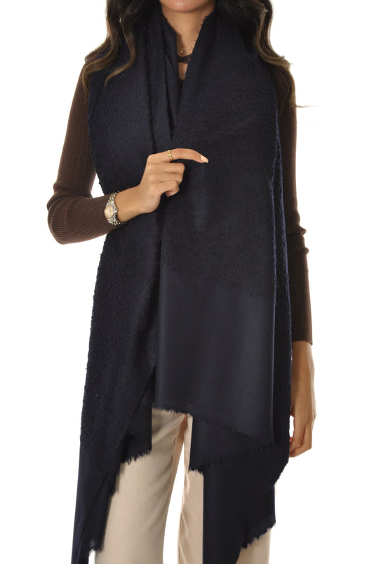 Plain Towel Pashmina - Dark Navy