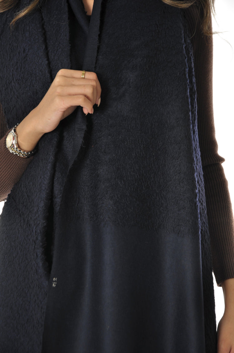 Plain Towel Pashmina - Dark Navy