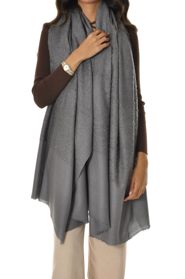 Plain Towel Pashmina - Grey