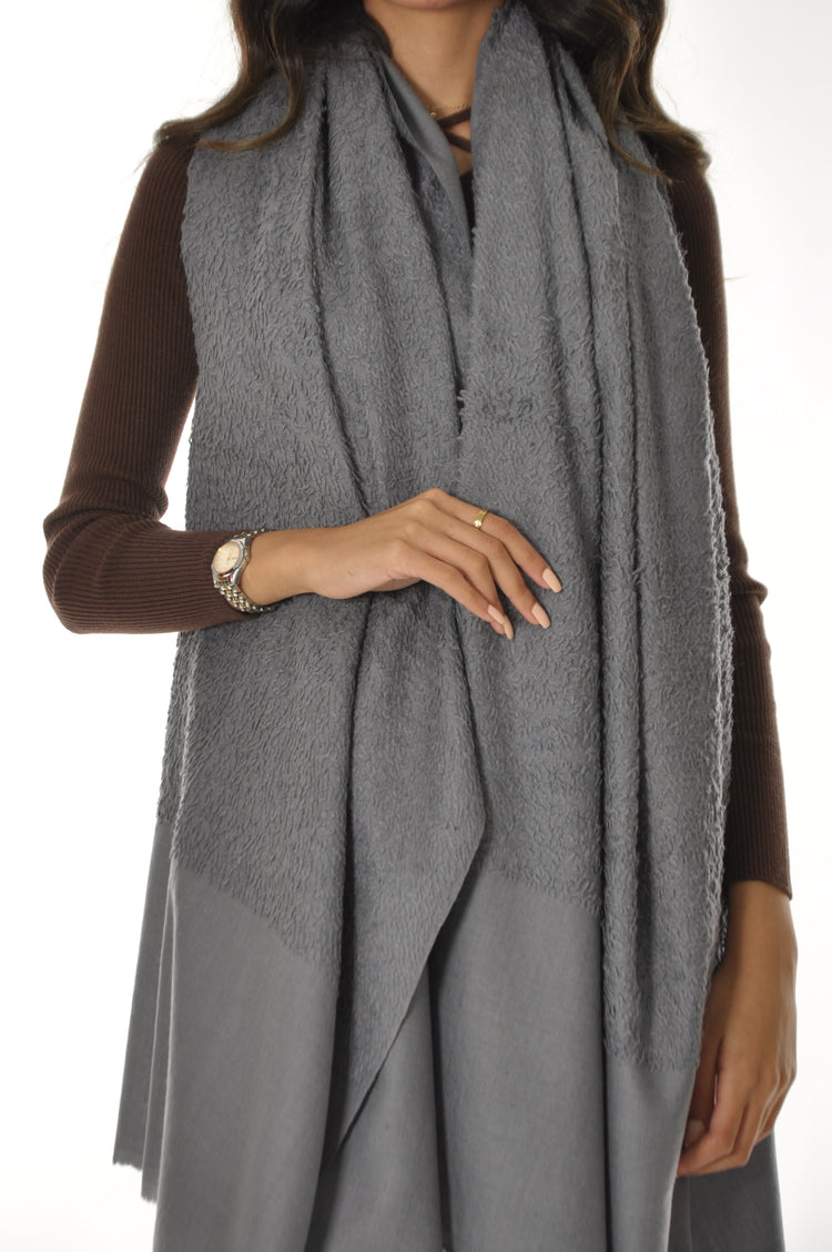 Plain Towel Pashmina - Grey