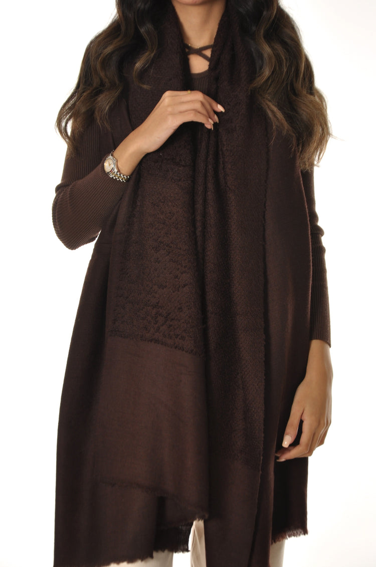 Plain Towel Pashmina - Brown