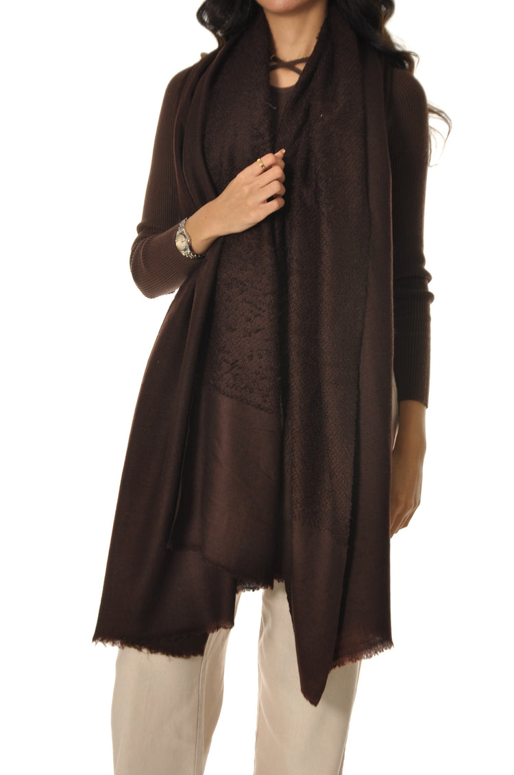 Plain Towel Pashmina - Brown