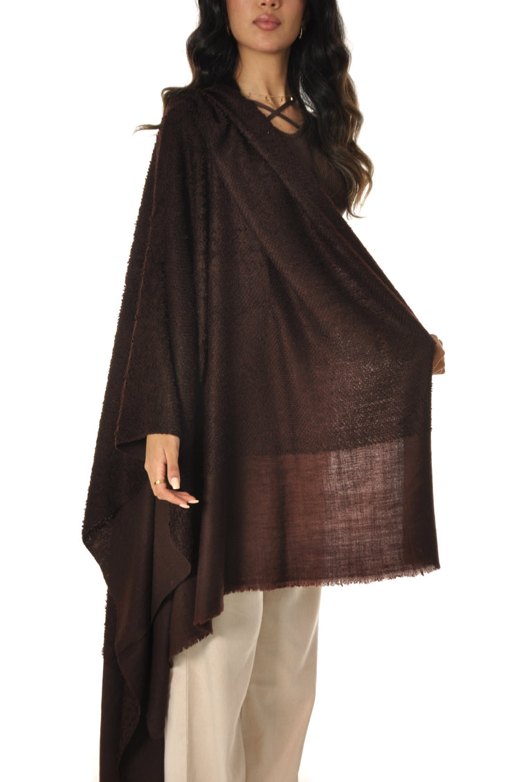 Plain Towel Pashmina - Brown