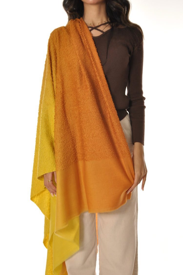 Ombre Towel Pashmina - Orange to Yellow