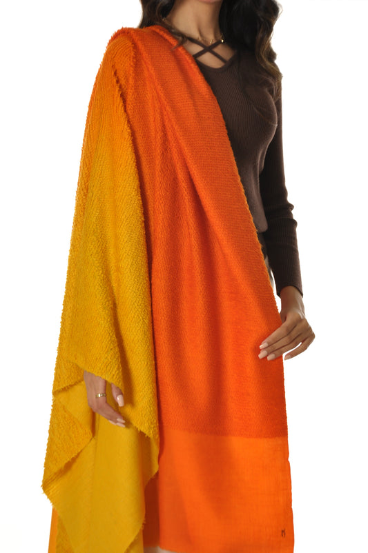 Ombre Towel Pashmina - Bright Orange to Yellow