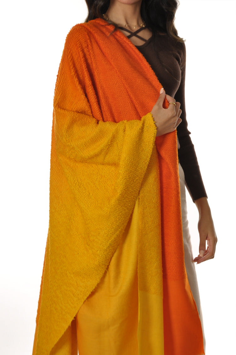 Ombre Towel Pashmina - Bright Orange to Yellow