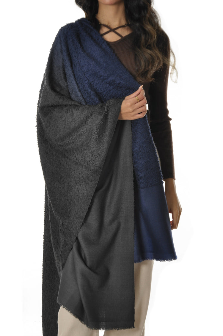 Ombre Towel Pashmina - Navy to Grey