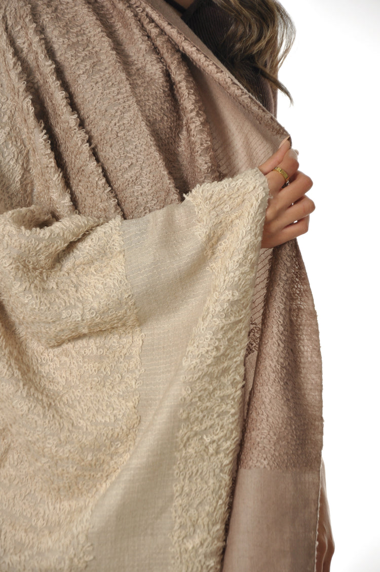 Ombre Towel Pashmina - Beige to Cream