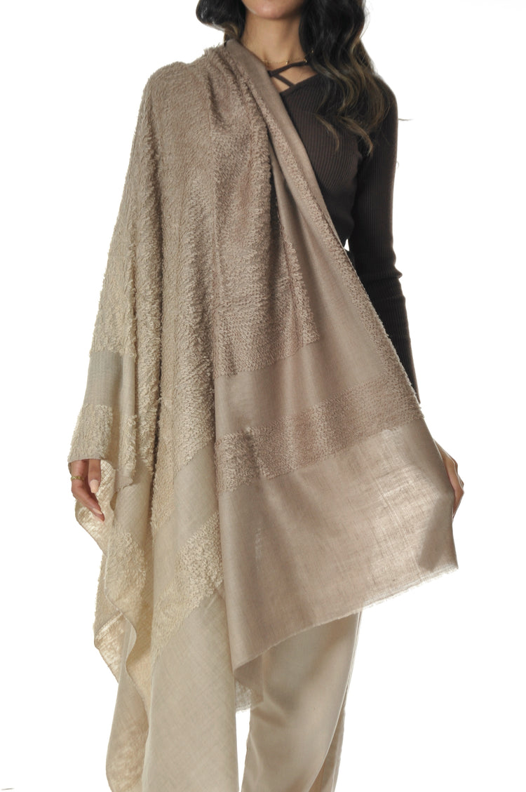 Ombre Towel Pashmina - Beige to Cream