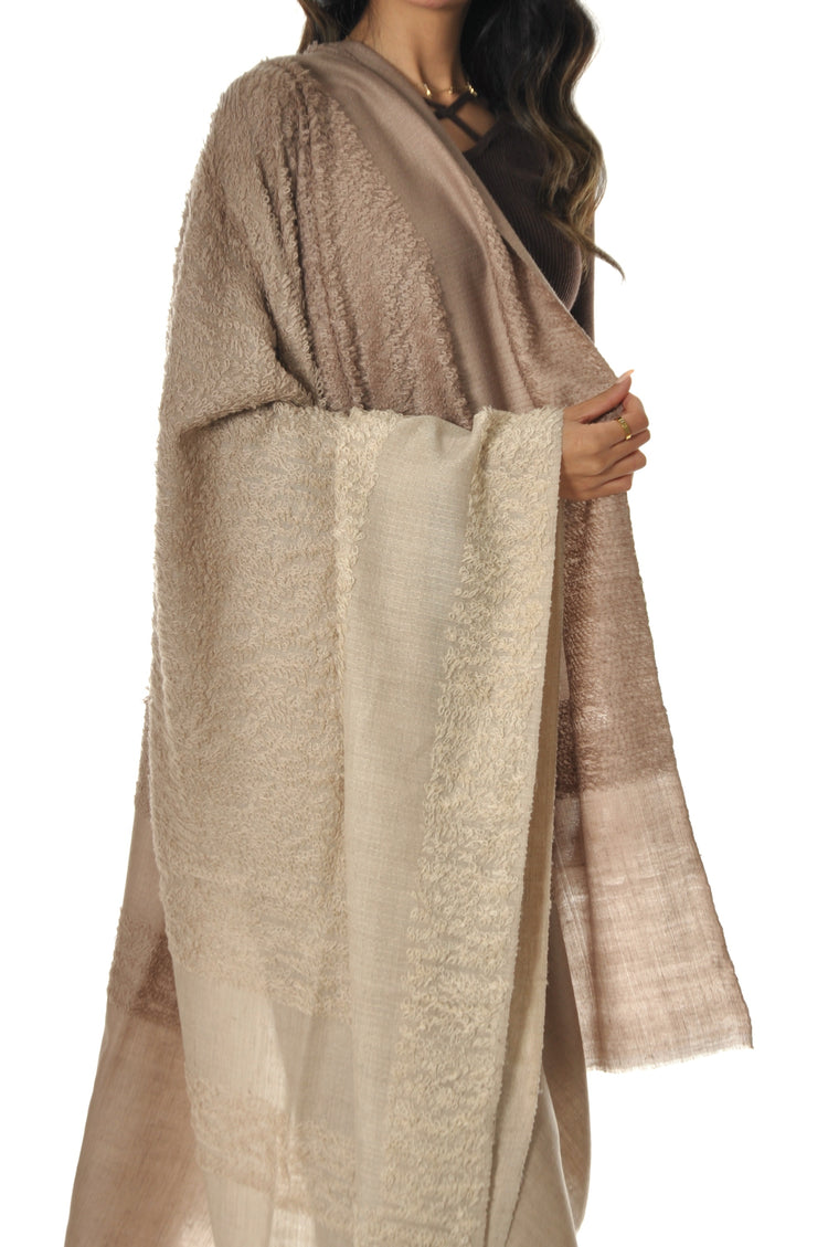 Ombre Towel Pashmina - Beige to Cream