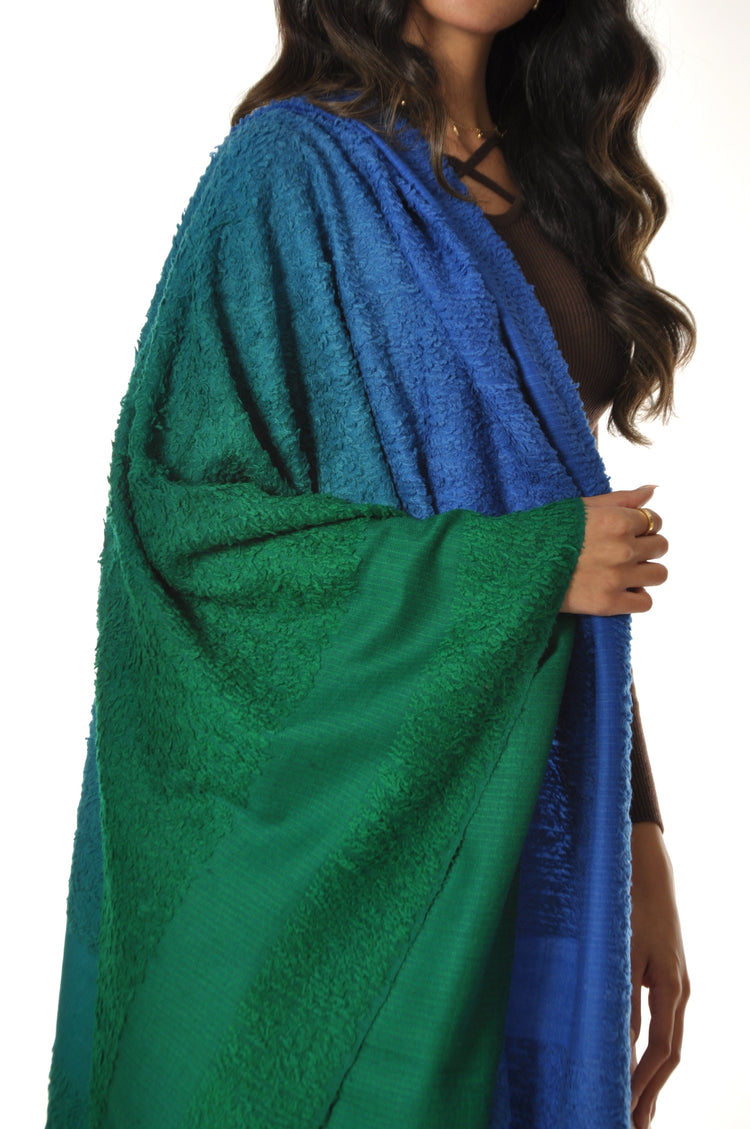 Ombre Towel Pashmina - Blue to Green