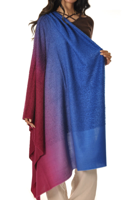 Ombre Towel Pashmina - Blue to Red