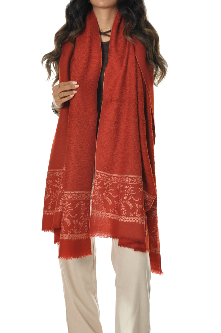 Embroidered Towel Pashmina - Red