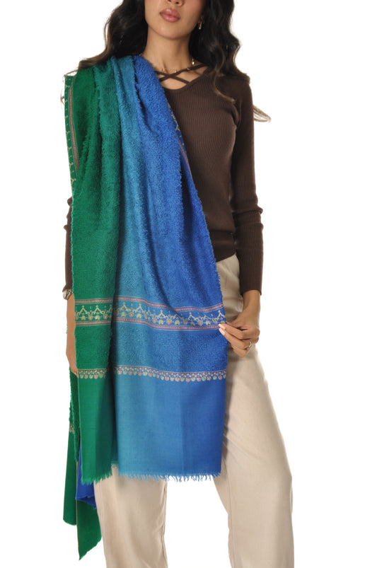 Ombre Towel Pashmina - Blue to Green