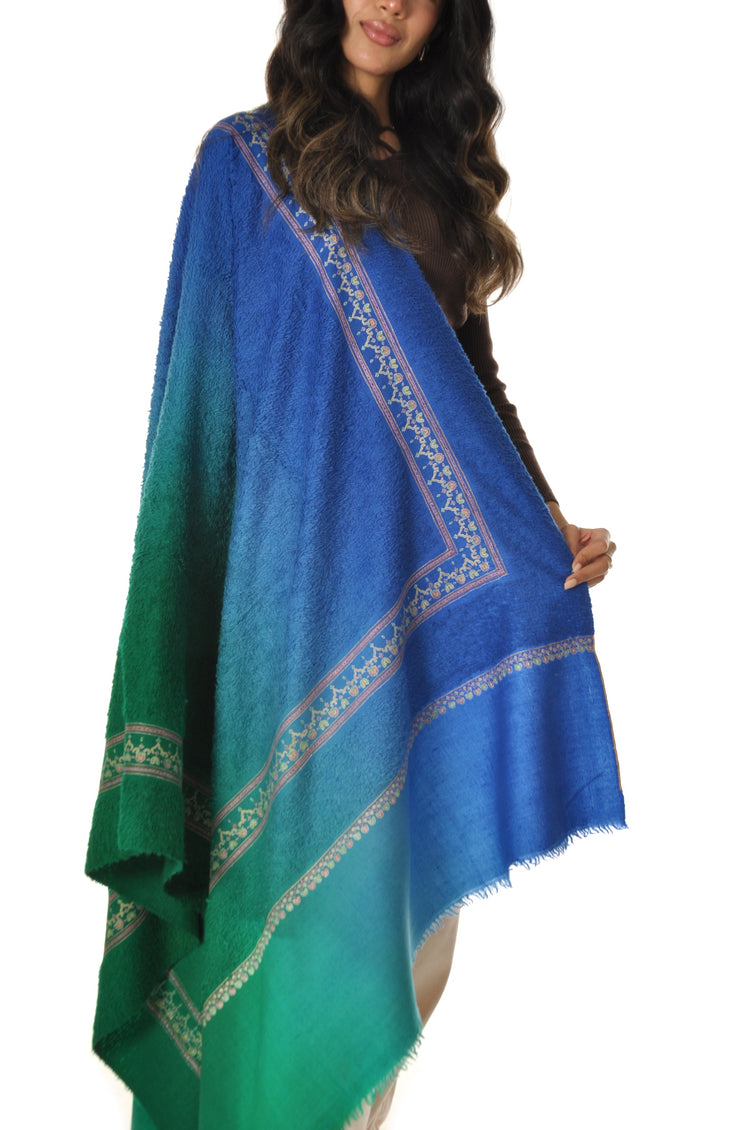 Ombre Towel Pashmina - Blue to Green