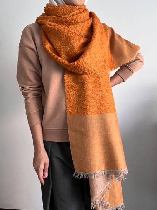 Double Colored Towel Pashmina - Rusty Orange