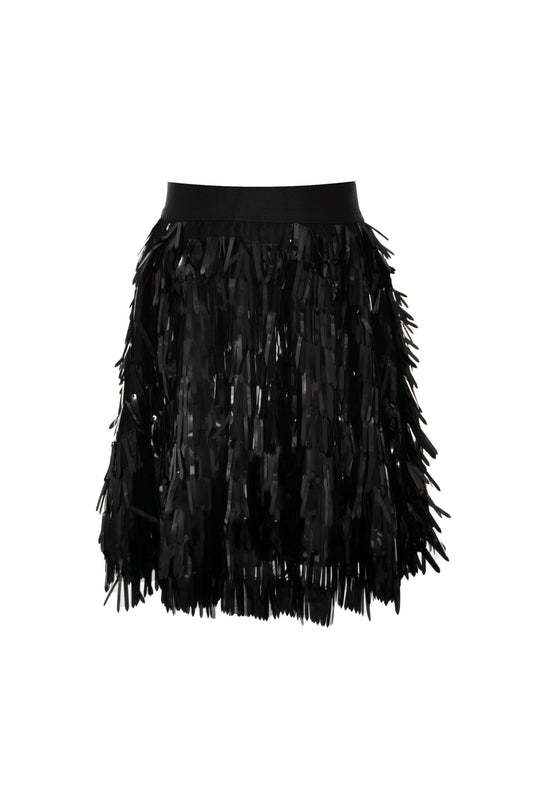 Kids Black Long Sequins Skirt