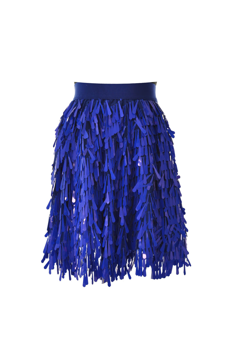 Kids Blue Long Sequins Skirt