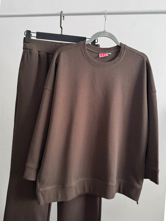 NEW Coffee Brown Tracksuit Set