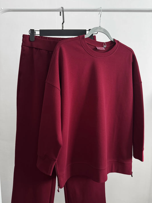 Cherry Red Tracksuit Set