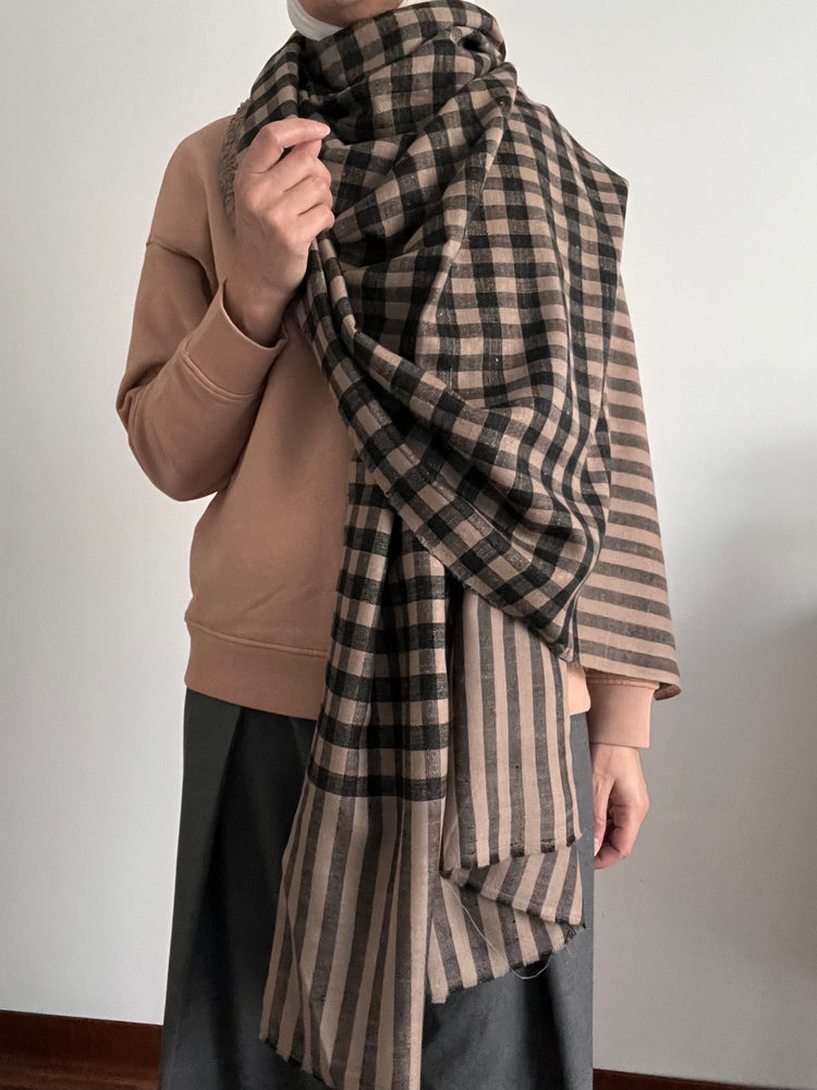 Double Color Pashmina - Checked