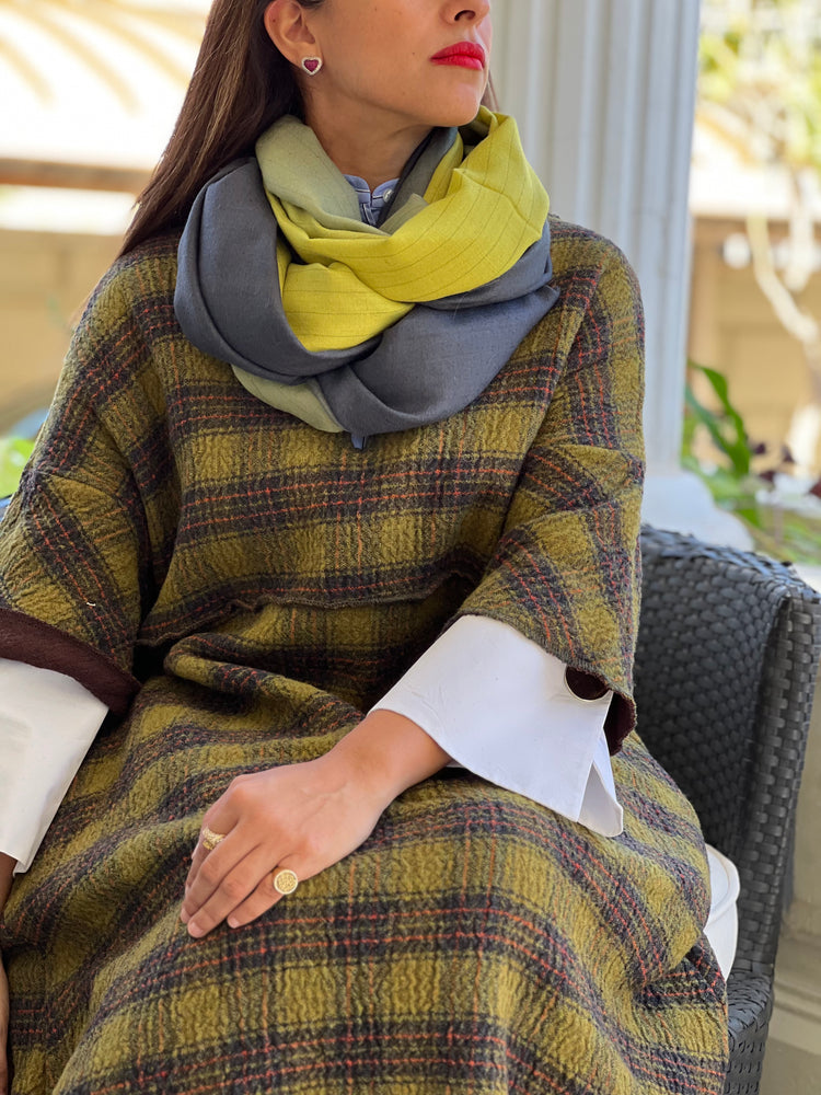 Ombre Pashmina - Grey to Yellow