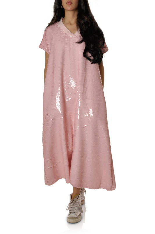 Ladies - Dreamy Pink Sequins Dress